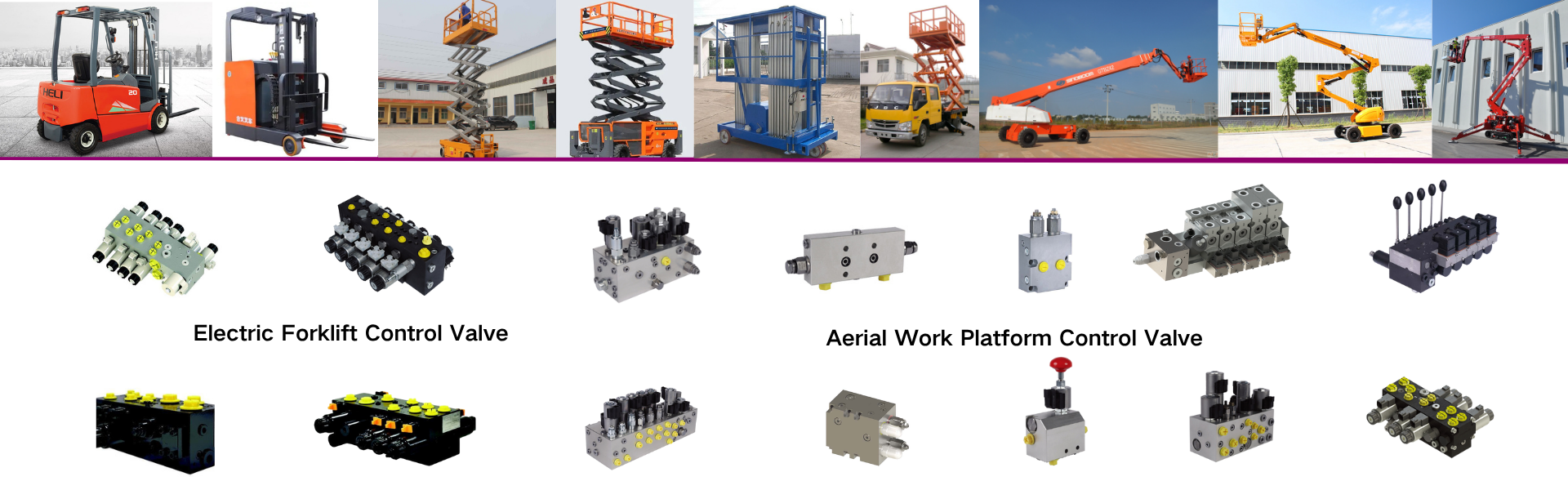 Application of hydraulic valve groups in forklifts and aerial work platforms