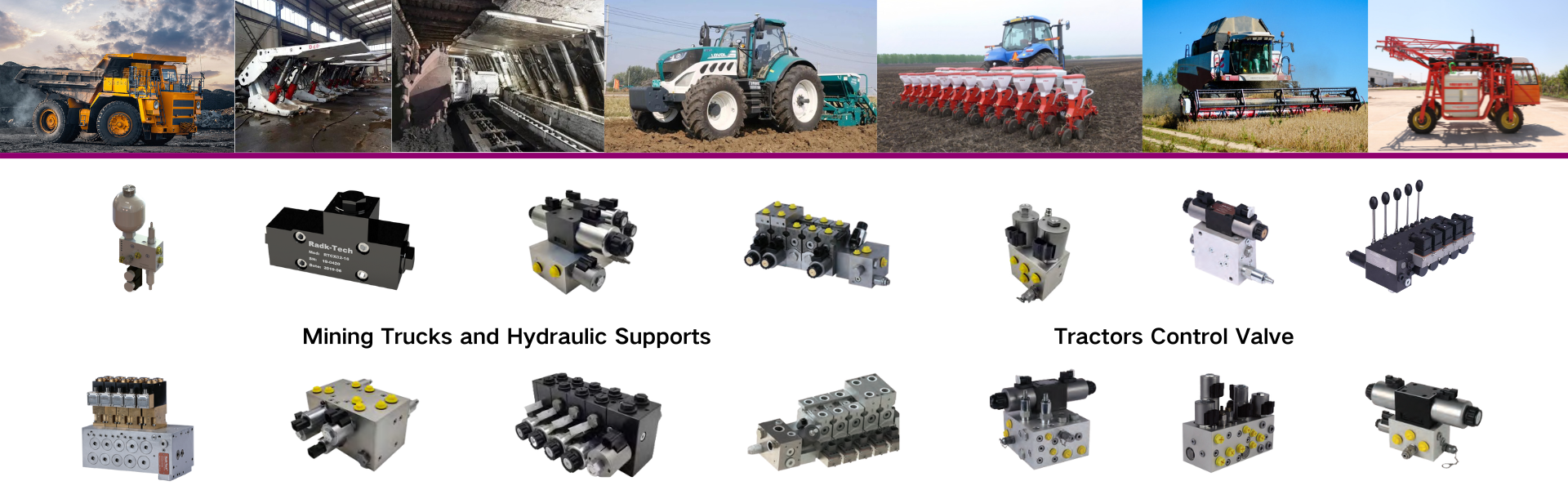 Application of hydraulic valve groups in the fields of mining and agricultural machinery
